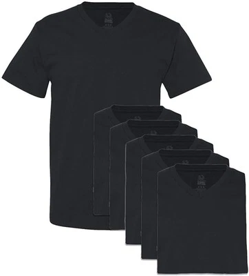 Camisetas masculinas Fruit of the Loom gola V pacote com 6 tamanhos P, G, XL, 2X, 3X - Imagem 1 de 3