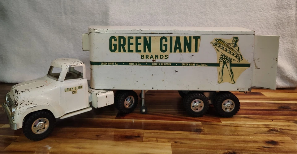 Camión y remolque gigante Tonka verde vintage años 50 - 24" Foto 1 de 4