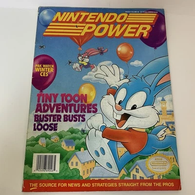 Nintendo Power Magazine Tiny Toon Adventures Vol. 46 March 1993 with Poster Foto 1 de 4