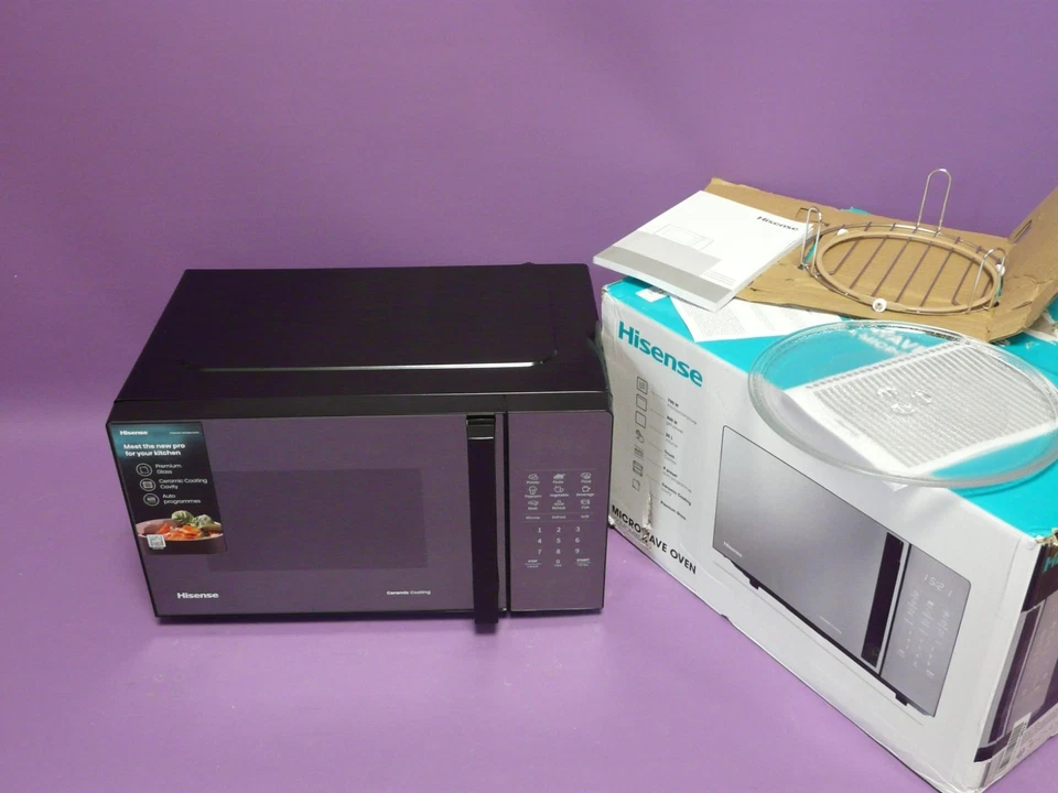 Hisense H20MOMBS4HG Mikrowelle mit Grill 20 L, 700Watt, schwarz verspiegelt - Bild 1 von 4