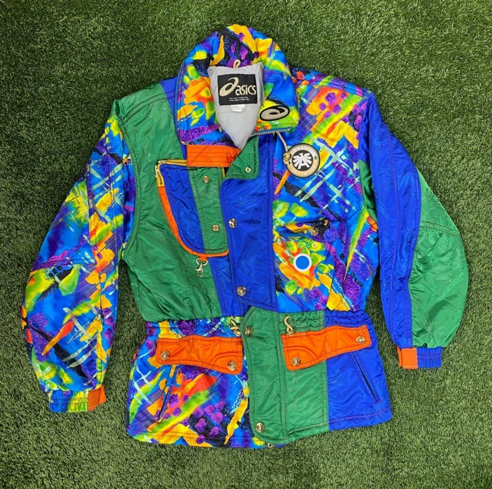 Vintage 1980’s Asics “Austria Ski Team Jacket”, Blue, Green, Orange XL - Image 1 of 4