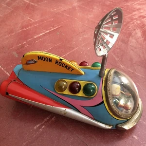 Masudaya Modern Toys Moon Rocket Tin Space Toy Japan 1960’s Working GC - Bild 1 von 11