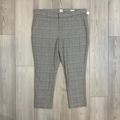 NUEVO CON ETIQUETAS GAP Mujer’s 20 Firma Pantalones al Tobillo Ajustados Glen Cuadros Blanco y Negro Foto 1 de 4