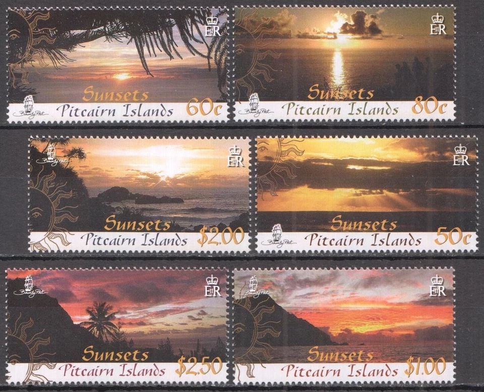 FT434 2008 PITCAIRN ISLANDS SUNSETS NATURE LANDSCAPES #761-766 1SET MNH - Image 1 of 1