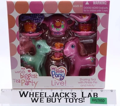 Compartir té con Pinkie Pie y Minty My Little Pony Live! Hasbro 2006 nuevo sin usar, en caja Foto 1 de 4