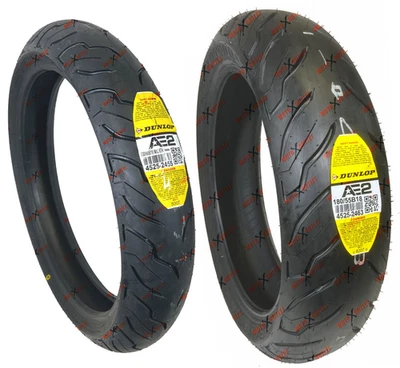 Juego de neumáticos delanteros traseros Dunlop AE2 130/60B19 180/55B18 neumáticos moto Foto 1 de 4
