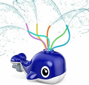Wassersprinkler für Kinder, Blauwal Spray Wasserspielzeug mit 6 Wackelrohren für Kleinkinder - Bild 1 von 7