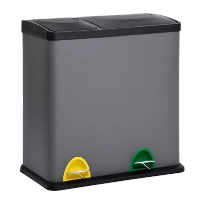 SVITA TC2Combo35 Mülleimer 35 Liter 12+23l Treteimer Trennsystem Küche Grau - Bild 1 von 4