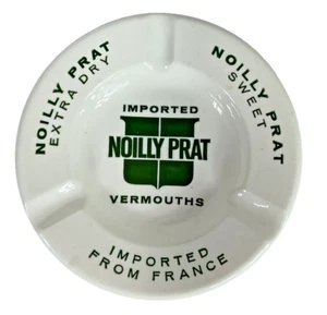 Vintage 60s Noilly Prat Vermouths Ceramic Ash Tray White Green USA Made - Picture 1 of 4