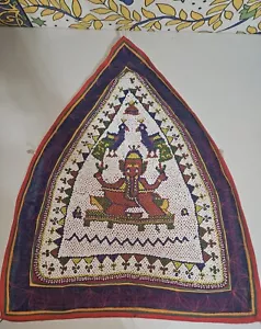 Kutch decorazione da appendere a parete con perline pesanti vintage raro ricamo a mano - Foto 1 di 14