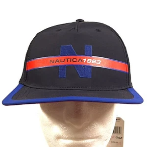 Nautica 1983 Spellout Hat Navy Blue NWT NOS OS H73124 Snapback Cap - Picture 1 of 11