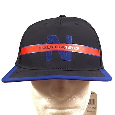 Gorra Nautica 1983 Spellout azul marino nueva con etiquetas como nueva en stock OS H73124 Snapback Foto 1 de 4