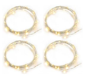 Room Essentials 100 Ct LED String Fairy Lights - 4 Packs of 25 - Silver Wire - Picture 1 of 5