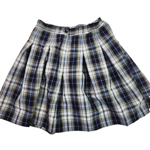 Dennis Uniform Pleated Skirt Blue Tan Plaid H1890A Girls 12 G12 Catholic School - Picture 1 of 11