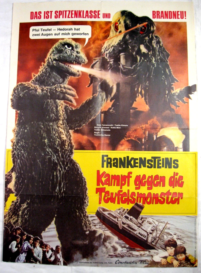 FRANKENSTEINS KAMPF GEGEN DIE TEUFELSMONSTER - Filmplakat Poster  Godzilla Japan - Bild 1 von 1