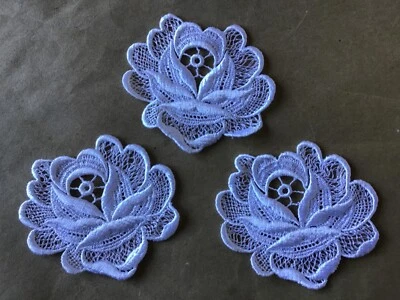 17 PCS WHITE FLORAL MEDALLION RAYON VENISE APPLIQUE - Image 1 of 3