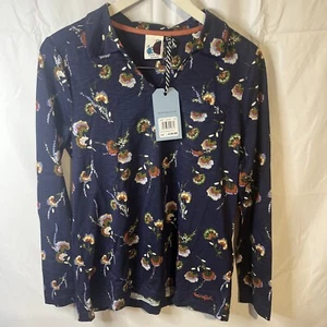 Weird Fish Noelle Soft Touch Printed Jersey Tee Top Dark Navy New size 12 - Picture 1 of 1