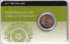 Australia: 2017 $2 Remembrance Day Spig Of Rosemary Unc Coin On Card.. .