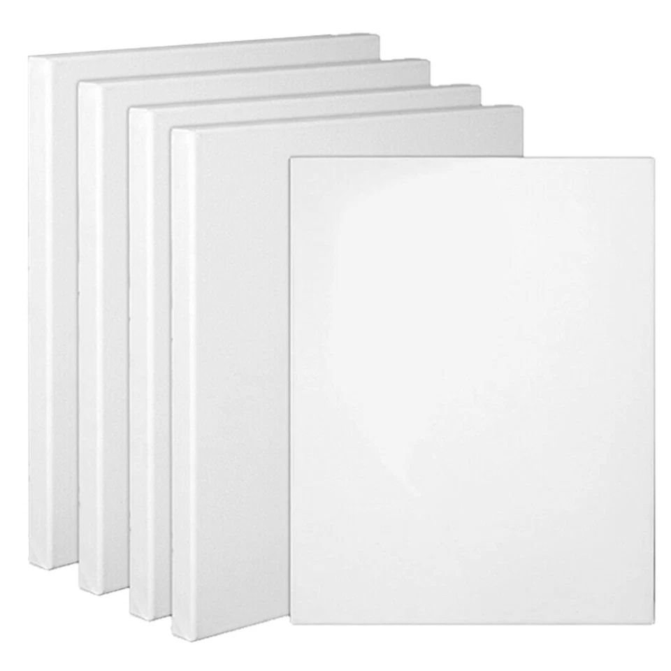 5x Artist Canvas Blank Stretched Canvases Art Large White Range Oil Acrylic Wood - image 1 of 4