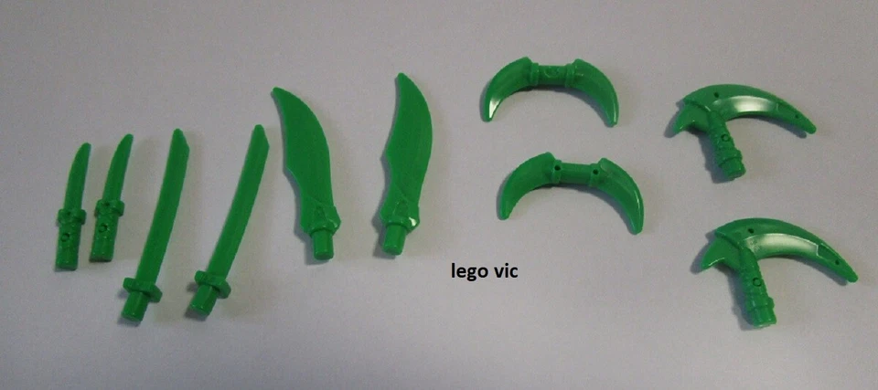 Lego 37341 Ninjago Weapon Pack Hooks Knives and Swords Armes Green Vert New A2 - Photo 1/1
