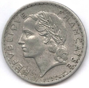 RARE !!! * FRANCE, Lavrillier, 5 Francs, 1952, Paris, KM #888b.1 * HIGHER GRADE  - Picture 1 of 2