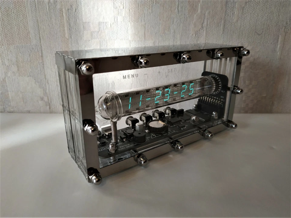 Nixie clock Ice tube IV-18 VFD holiday gifts vintage steampunk watch desk clock - Image 1 of 4