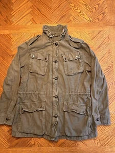 Free People Not Your Brothers Surplus Military Jacket Womens L Olive NWT $168 - Picture 1 of 4