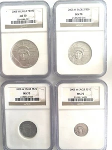 2008 W Eagle MS70 NGC Platinum Set $100,$50,$25,$10 - Picture 1 of 4