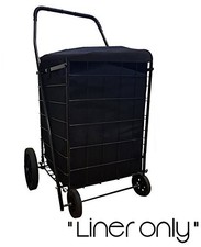 Folding Shopping Cart Liner insert Water Proof with cover in 3 Color Liner On.