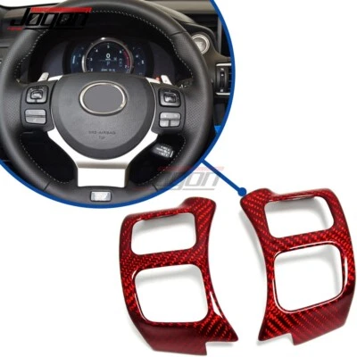 Marco botón volante carbono rojo para Lexus RC 15-21 RC300 RC350 RC F SPORT Foto 1 de 4