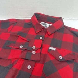 Dixxon Flanella Fifty Fifty Camicia Donna Rosso Bufalo Plaid Misto D-Tech Medium - Foto 1 di 6