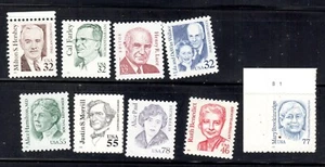 #2933...2943 1995-99 MNH Great Americans 9 sellos diferentes - Imagen 1 de 1