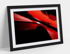 ROT SCHWARZ ABSTRAKTE FORMEN SCHLAFZIMMERDEKOR - GERAHMTES KUNSTPOSTER BILD DRUCK - Bild 1 von 10
