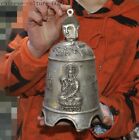 9'' China Tibetan silver Shakyamuni Buddha head Guanyin goddess Zhong Bell Clock