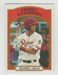 (9) Diosbel Arias 2021 TOPPS HERITAGE MINORS ROOKIE LOT #53 FRISCO ROUGHRIDERS - Picture 1 of 1