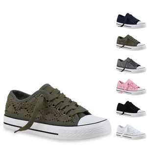 892784 Damen Sneakers Stoffschuhe Spitze Sportschuhe Freizeit Schuhe New Look - Bild 1 von 41