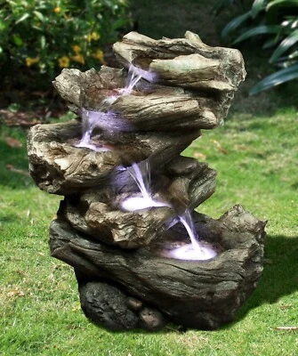 22" H  Tiered Water Fountain Outdoor W/LEDs 4 Leveled Freestanding Fountain - Image 1 of 4