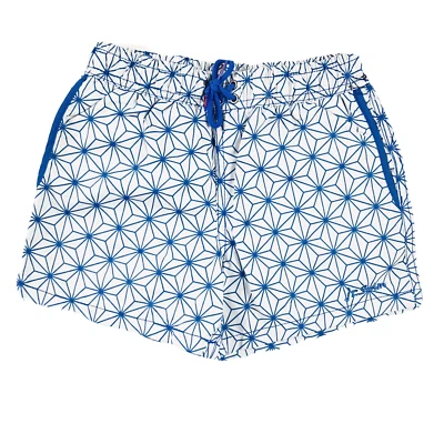 Jr. Swim Kids Grey Blue Nylon Elastic Waist Geometric Swim Shorts Trunks Sz 5/6 - Image 1 of 3