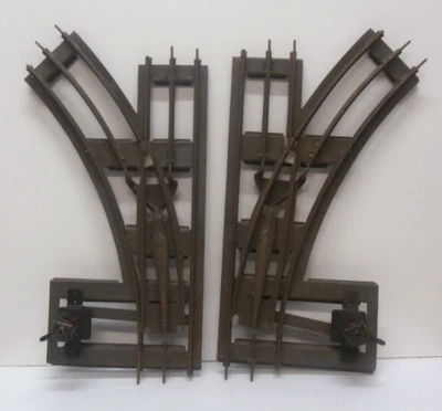 Vintage Metal Right And Left Switch Train Tracks 0 Gauge Unbranded Tracks - Image 1 of 4