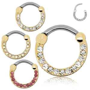 Nasenpiercing Segment Septum Nasenring Clicker Ring Schild Helix Piercing Strass - Bild 1 von 5