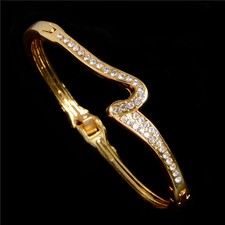 18K Yellow Gold Plated Shiny Fashion Austrian Crystal Delicate Bracelet