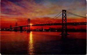 San Francisco CA Sonnenuntergang - San Francisco Bay Bridge Postkarte - Bild 1 von 3