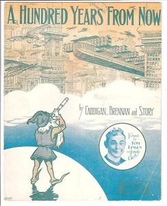 AIRPLANES, AIRSHIPS, BLIMPS Antique Sheet Music A HUNDRED YEARS FROM NOW 1914 - Picture 1 of 6