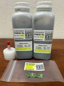(200g x 2) Nachfülltoner für Brother TN-830XL, TN830XL, TN830 + 4 Chips - Bild 1 von 10