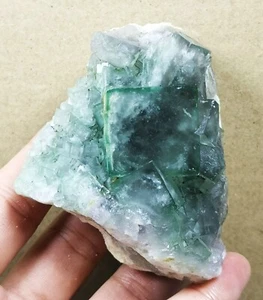 Rare Larger Particles Transparent Green Cube Fluorite Crystal Mineral Specimen - Picture 1 of 10