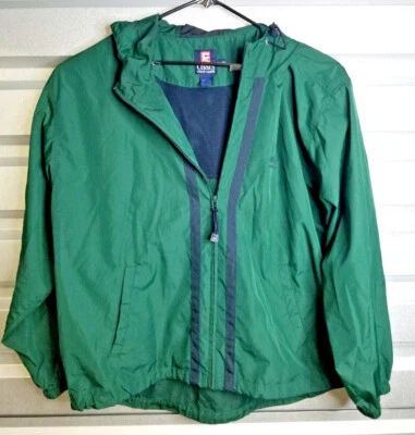 Chaqueta cortavientos vintage Chaps Ralph Lauren lluvia sudadera con capucha cremallera completa verde - XL Foto 1 de 4