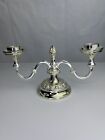 Vintage Silver Plated IANTHE Two Arm Candlestick / Candle Holder 
