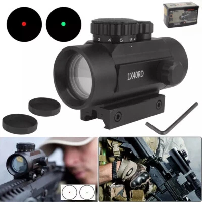 1x40 Tactical Optics Red Green Dot Sight Scope Picatinny 11mm/20mm Rail Mount