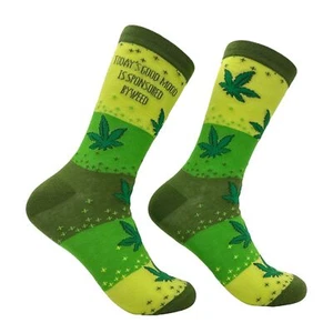 Women's Todays Good Mood Is Sponsored By Weed Socks Funny 420 Graphic Footwear - Picture 1 of 9