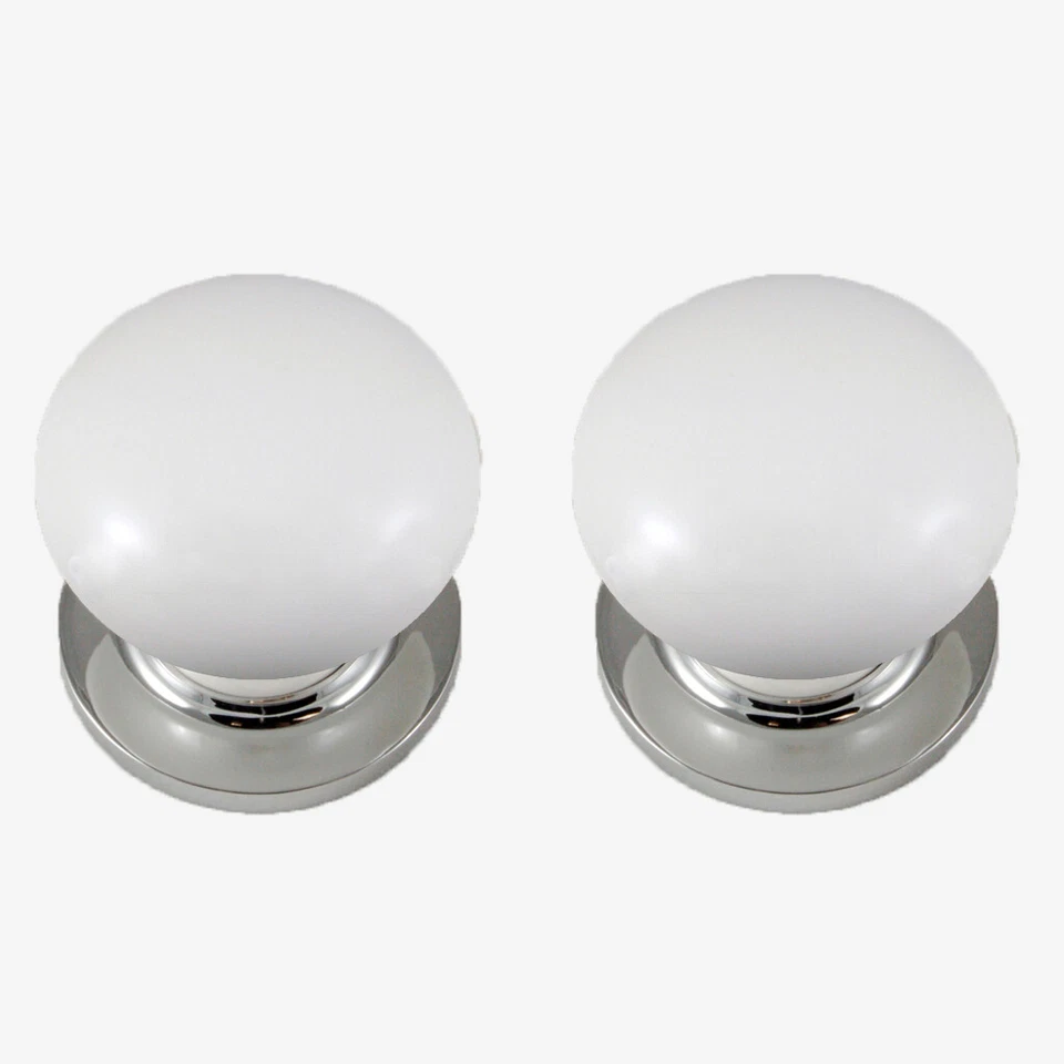 60mm White Ceramic Mortice Door Knob Set (Pair) - Image 1 of 3